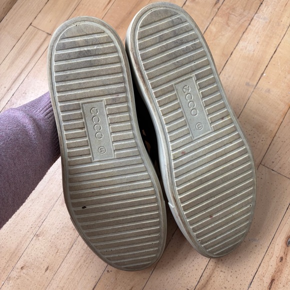 Ecco Sneakers Soft Black Leather Mens Size 44 (US size 10-10.5 ) Low Top Black - Picture 7 of 12